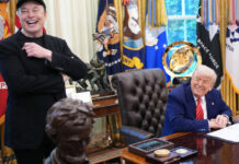 President Trump Holds Press Conference With Elon Musk in White House's Oval Office